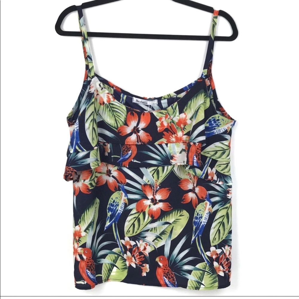 NWT Nextmia Tropical Print Tank Top Sz 14